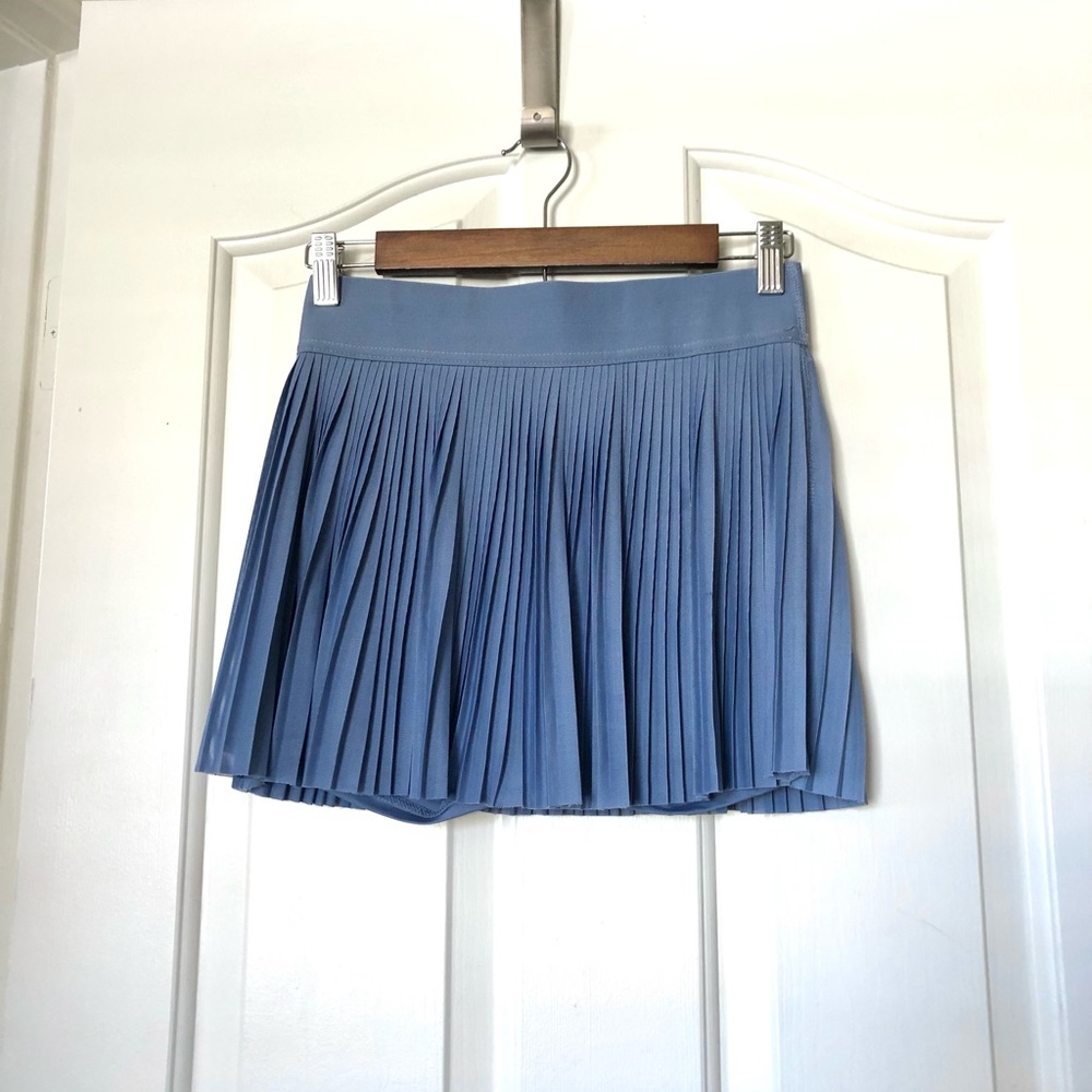 NWOT Vanilla Star Pleated Mini Skirt in Dusty Blue